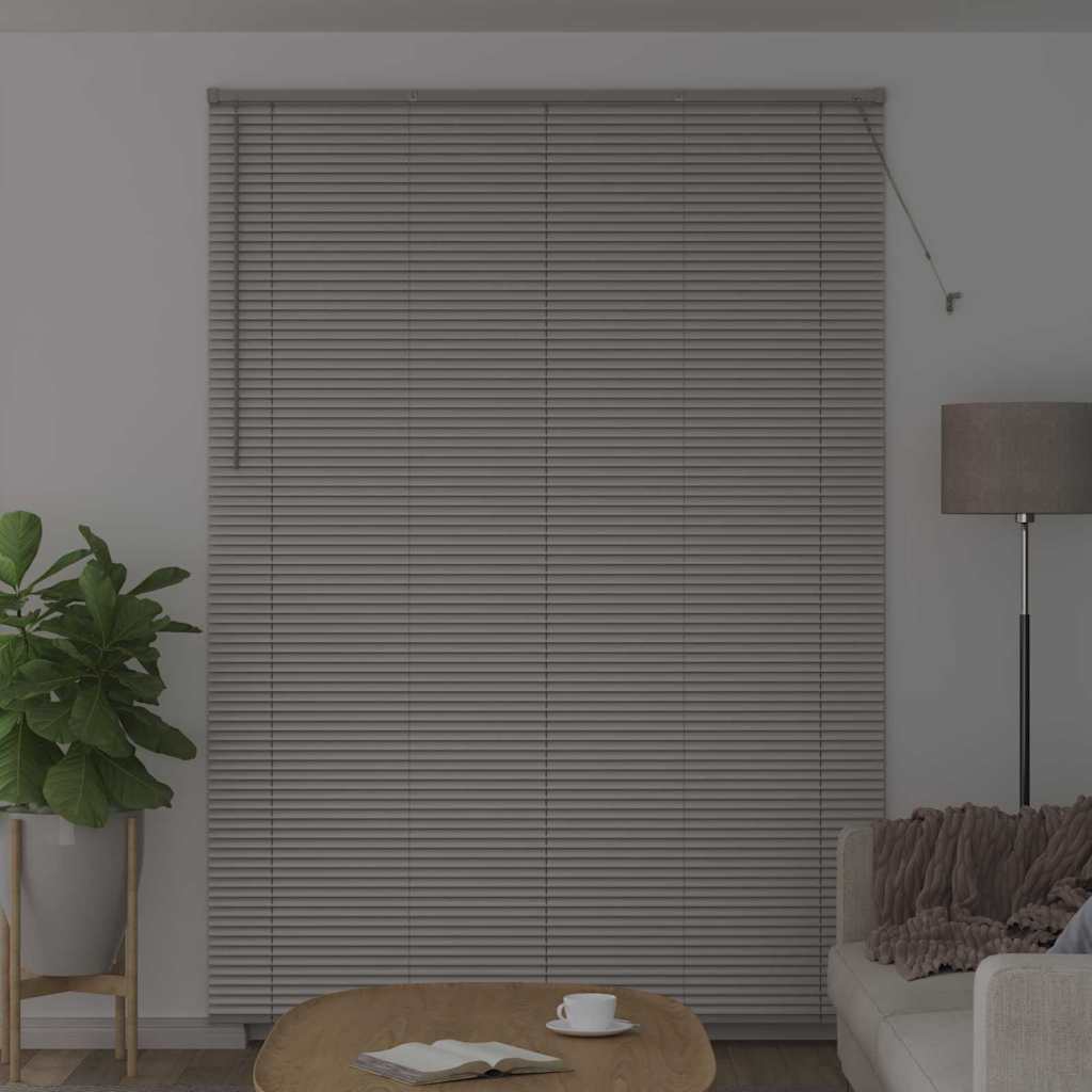 Persiana de Janela com cortinas Manual Prateado Alumínio