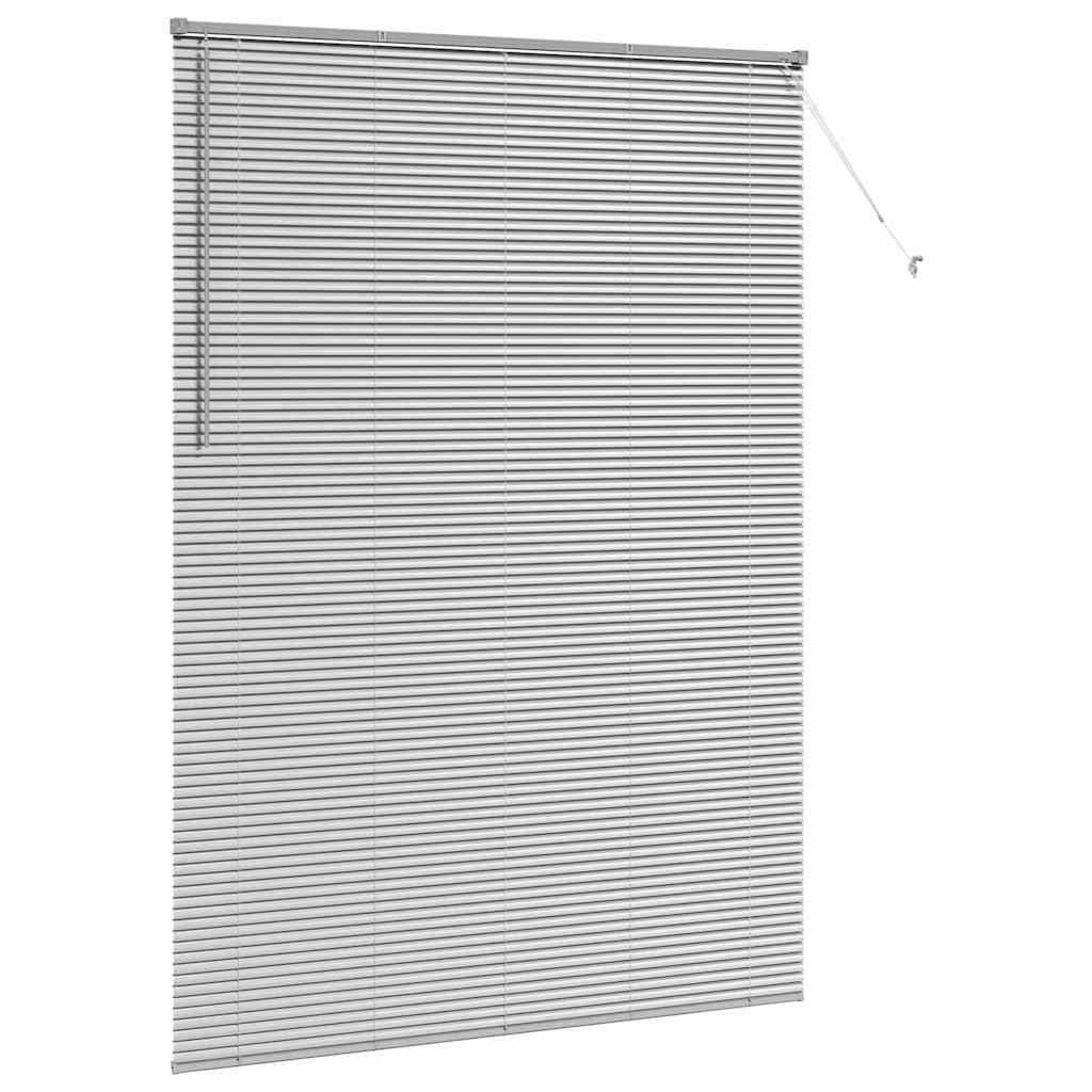 Persiana de Janela com cortinas Manual Prateado Alumínio