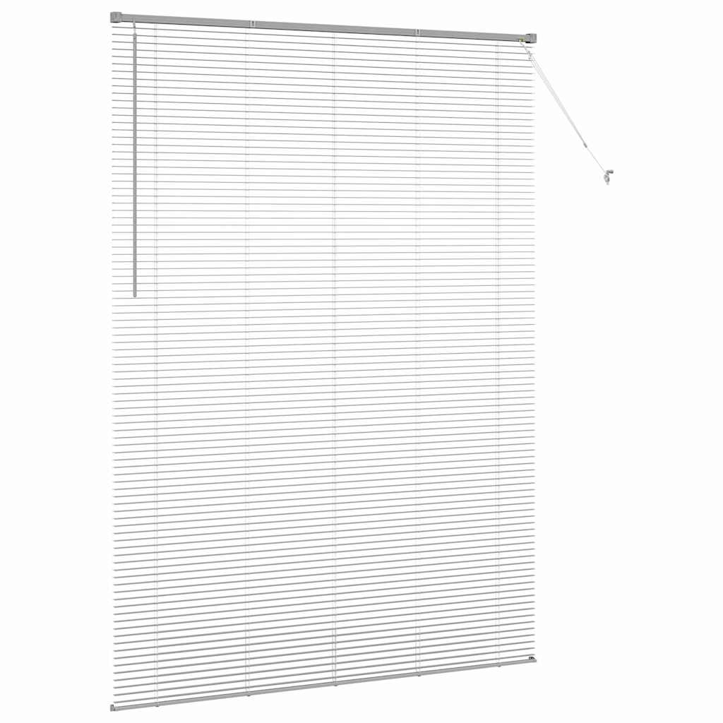 Persiana de Janela com cortinas Manual Prateado Alumínio