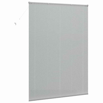 Persiana de Janela com cortinas Manual Prateado Alumínio