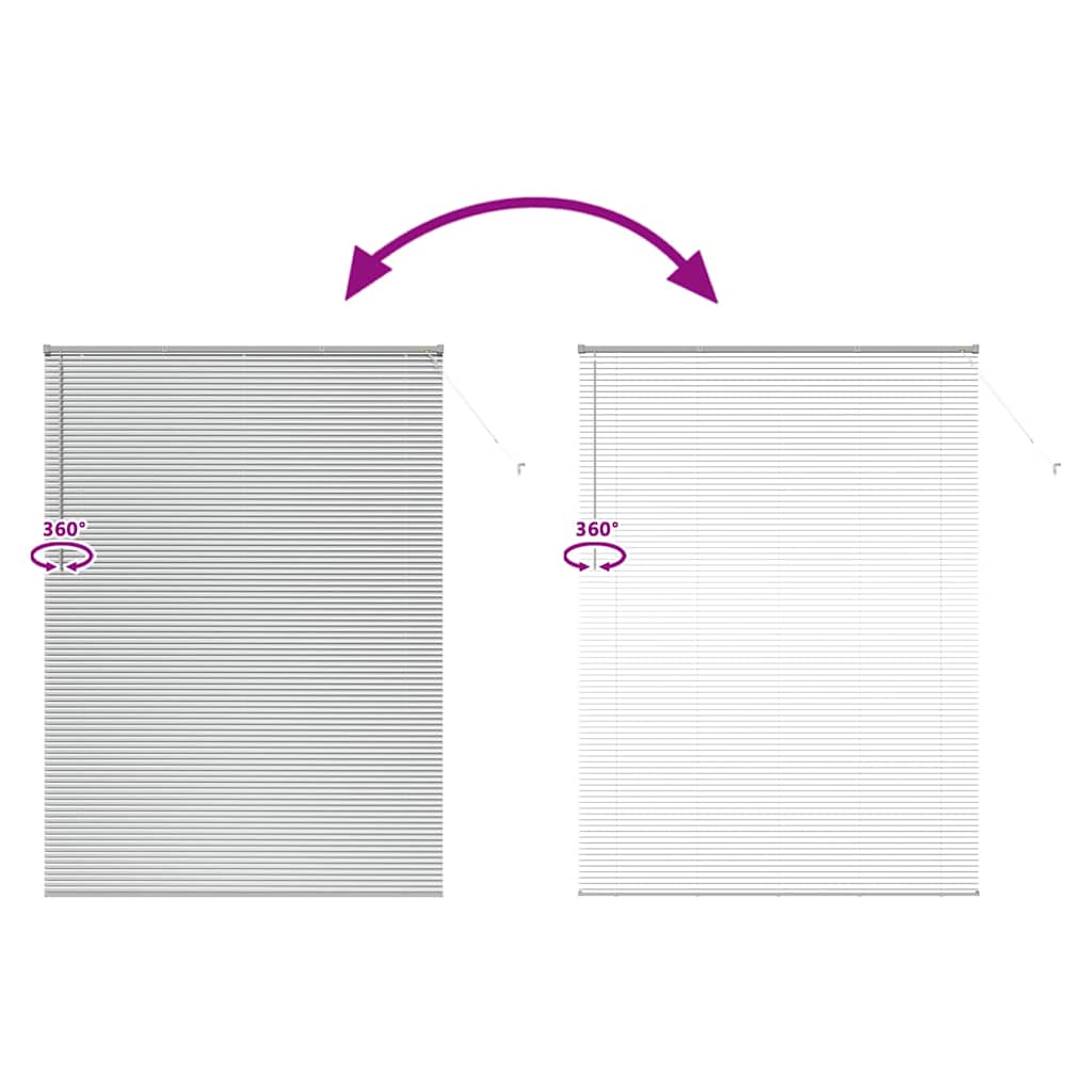 Persiana de Janela com cortinas Manual Prateado Alumínio