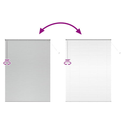 Persiana de Janela com cortinas Manual Prateado Alumínio