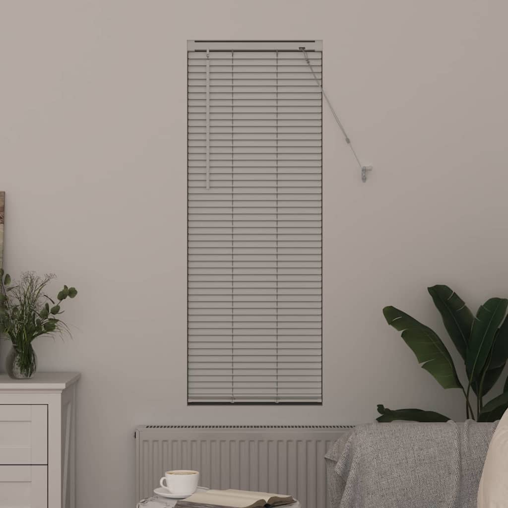 Persiana de Janela com cortinas Manual Branco Alumínio