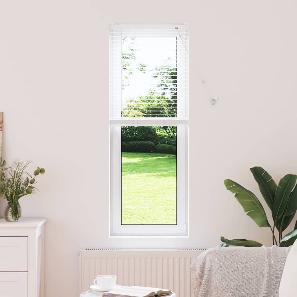 Persiana de Janela com cortinas Manual Branco Alumínio