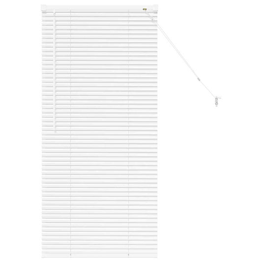 Persiana de Janela com cortinas Manual Branco Alumínio