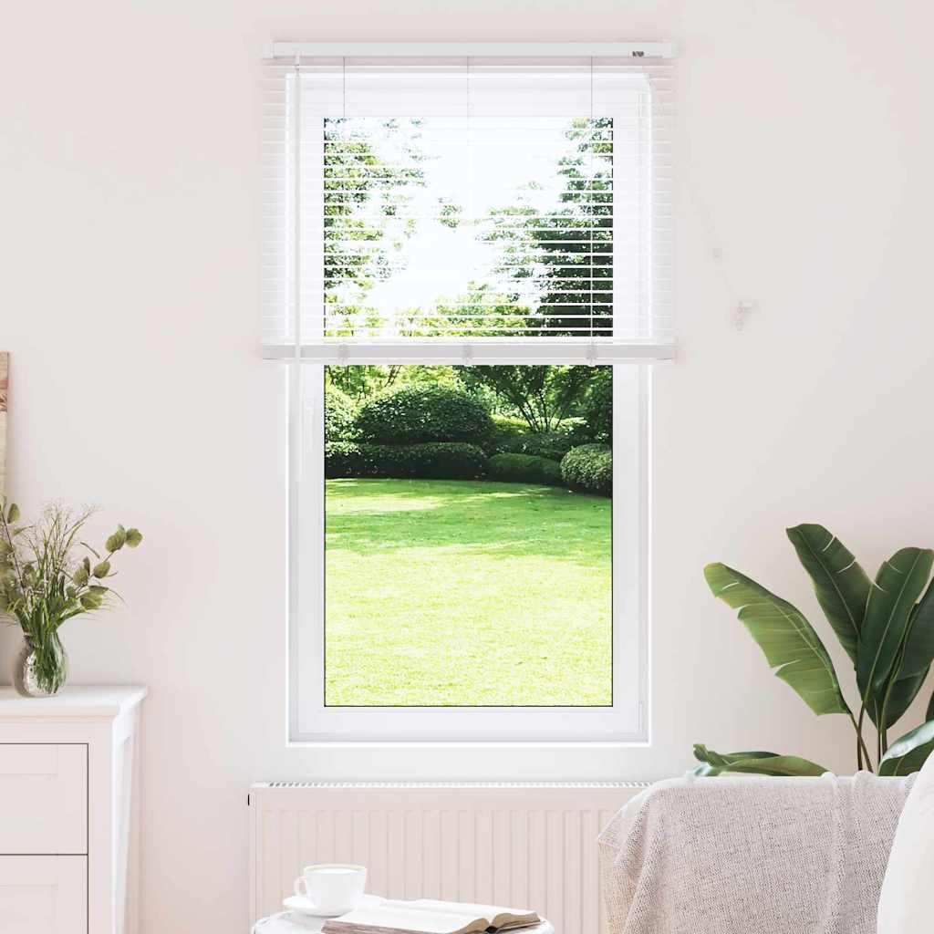 Persiana de Janela com cortinas Manual Branco Alumínio