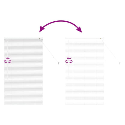 Persiana de Janela com cortinas Manual Branco Alumínio