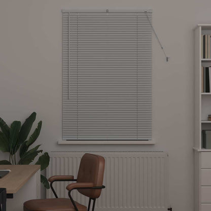 Persiana de Janela com cortinas Manual Branco Alumínio