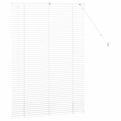 Persiana de Janela com cortinas Manual Branco Alumínio