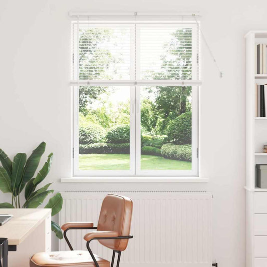 Persiana de Janela com cortinas Manual Branco Alumínio