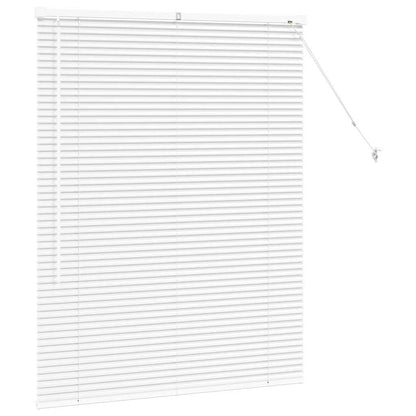 Persiana de Janela com cortinas Manual Branco Alumínio
