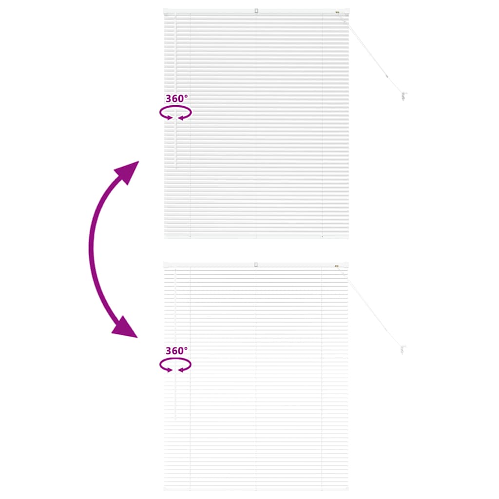 Persiana de Janela com cortinas Manual Branco Alumínio