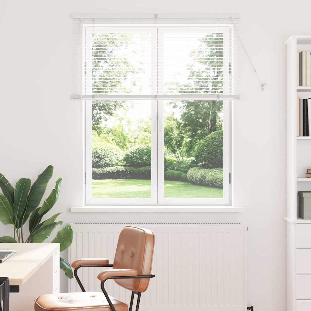 Persiana de Janela com cortinas Manual Branco Alumínio