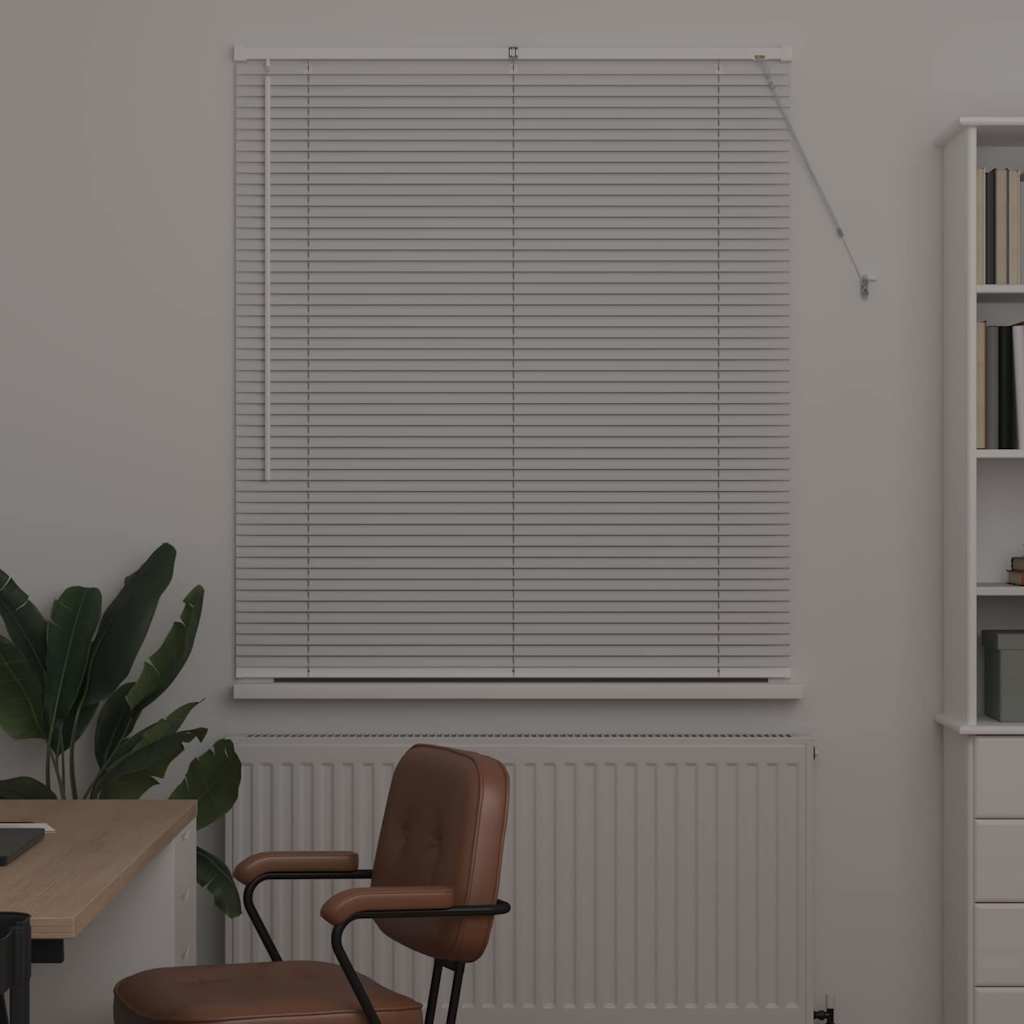Persiana de Janela com cortinas Manual Branco Alumínio