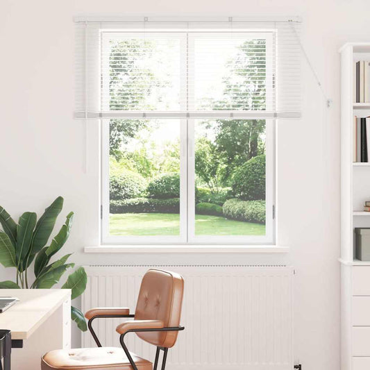 Persiana de Janela com cortinas Manual Branco Alumínio