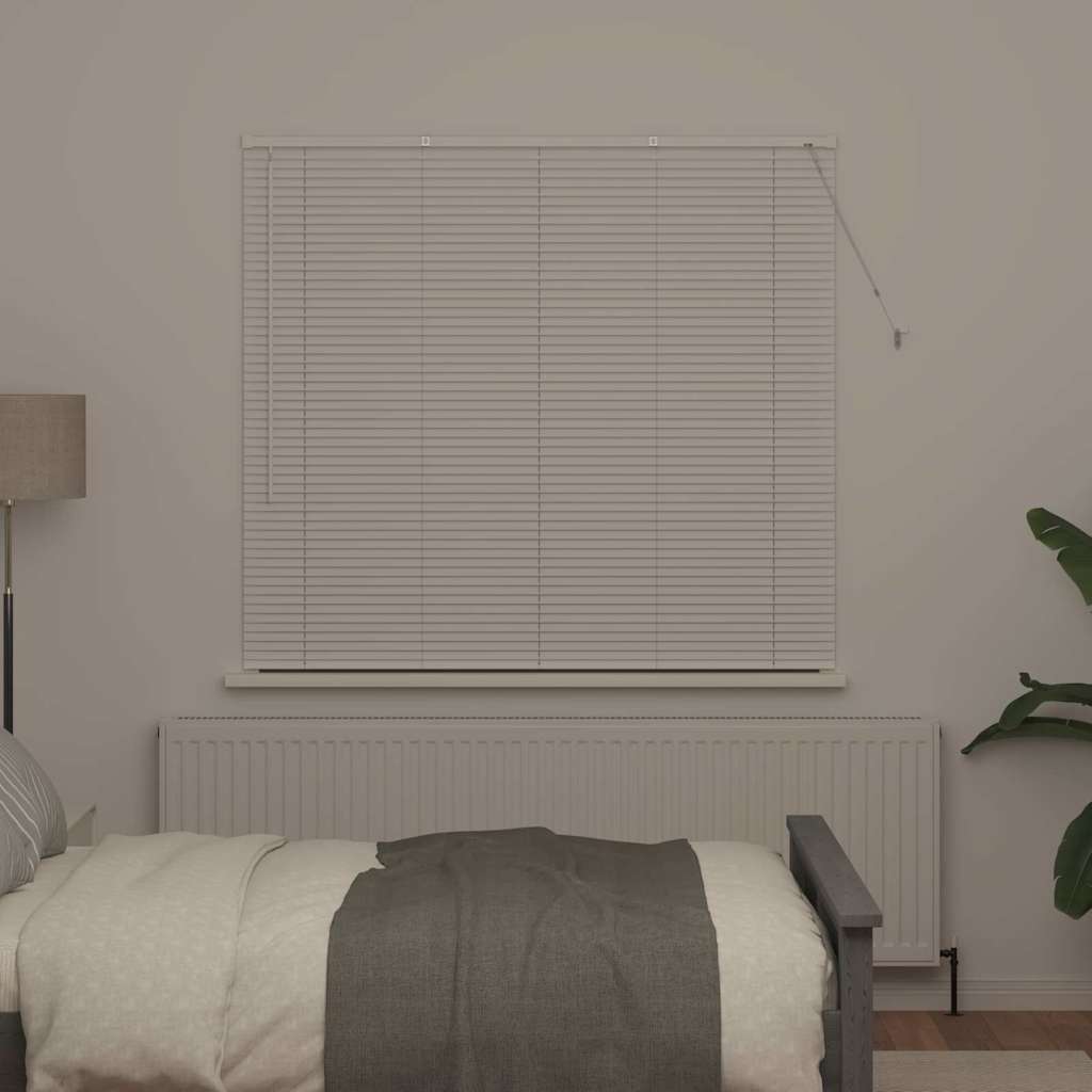 Persiana de Janela com cortinas Manual Branco Alumínio
