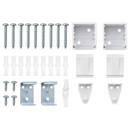 Persiana de Janela com cortinas Manual Branco Alumínio