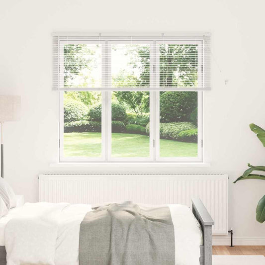 Persiana de Janela com cortinas Manual Branco Alumínio
