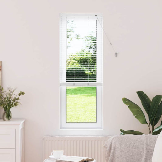 Persiana de Janela com cortinas Manual Branco Alumínio