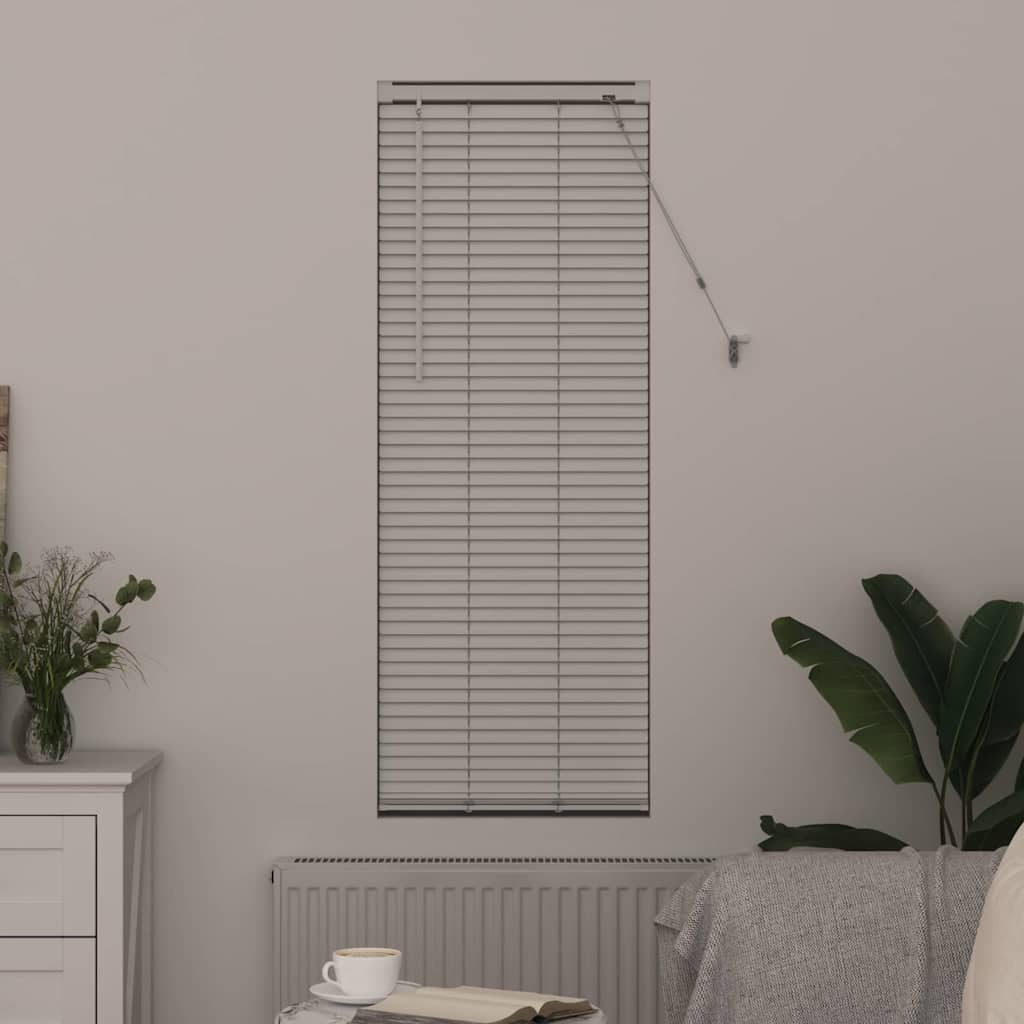 Persiana de Janela com cortinas Manual Branco Alumínio