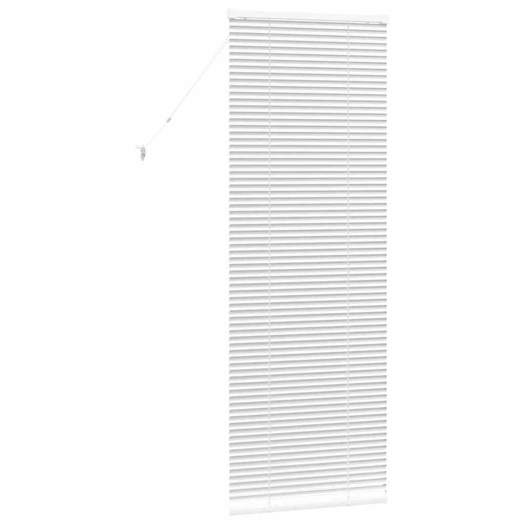 Persiana de Janela com cortinas Manual Branco Alumínio