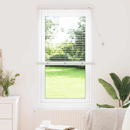 Persiana de Janela com cortinas Manual Branco Alumínio