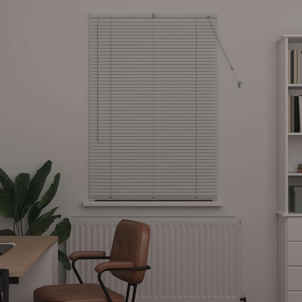 Persiana de Janela com cortinas Manual Branco Alumínio