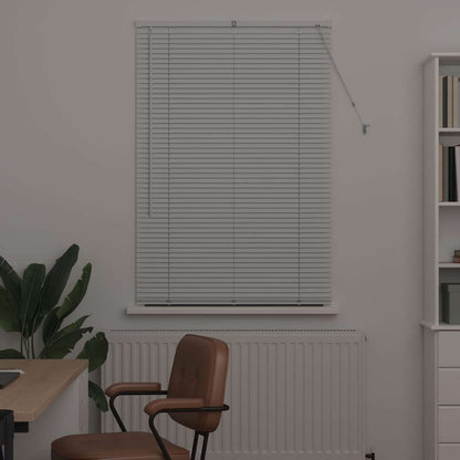 Persiana de Janela com cortinas Manual Branco Alumínio