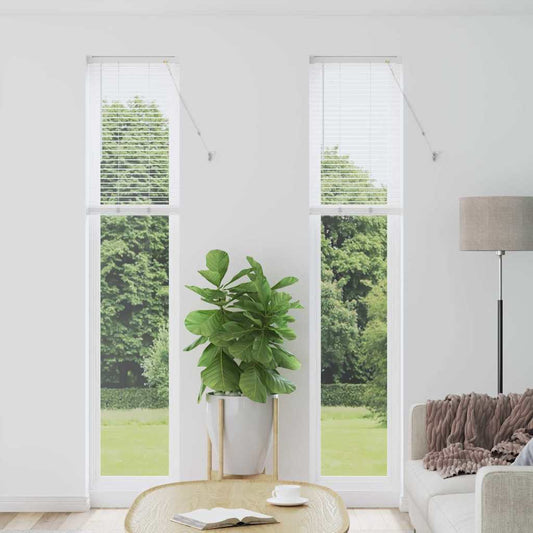 Persiana de Janela com cortinas Manual Branco Alumínio