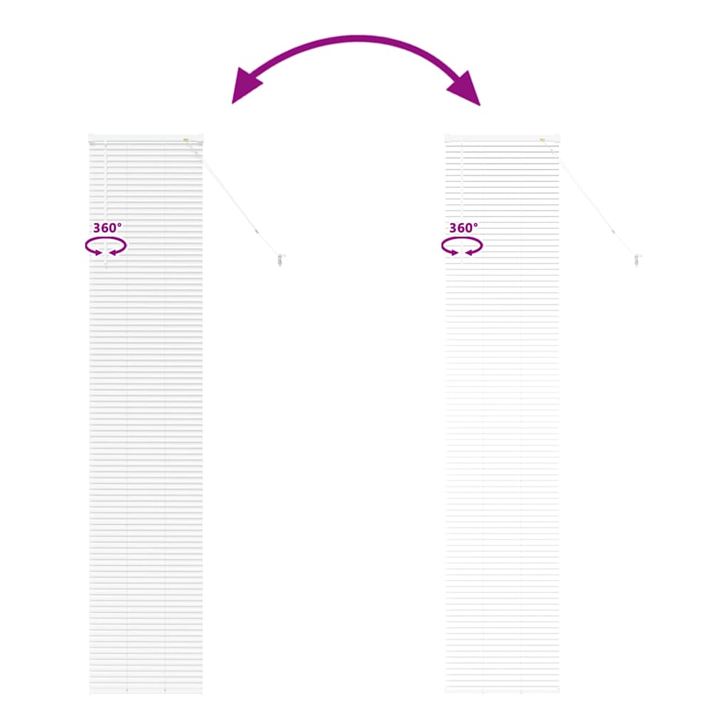 Persiana de Janela com cortinas Manual Branco Alumínio