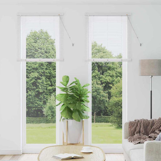 Persiana de Janela com cortinas Manual Branco Alumínio