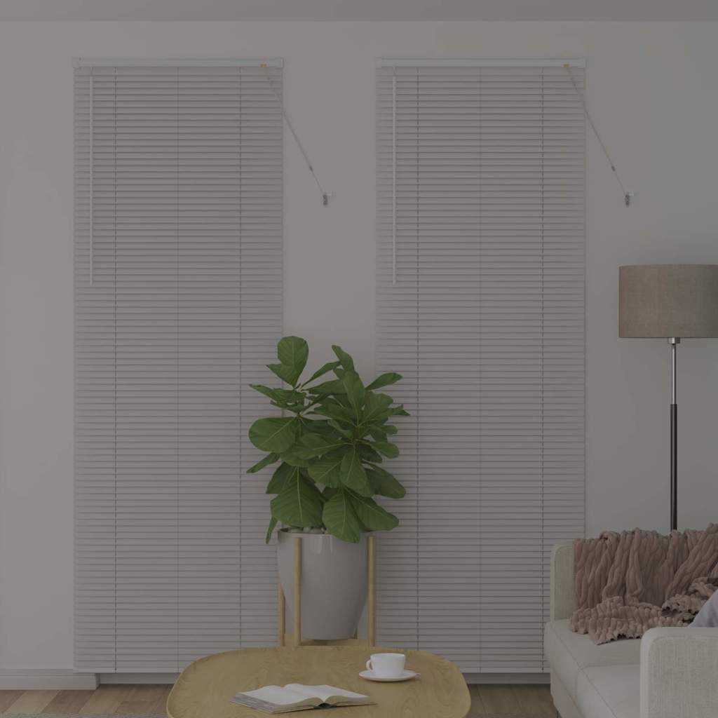 Persiana de Janela com cortinas Manual Branco Alumínio