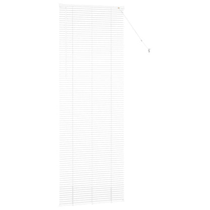Persiana de Janela com cortinas Manual Branco Alumínio