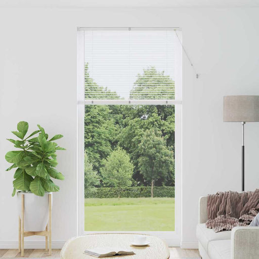 Persiana de Janela com cortinas Manual Branco Alumínio