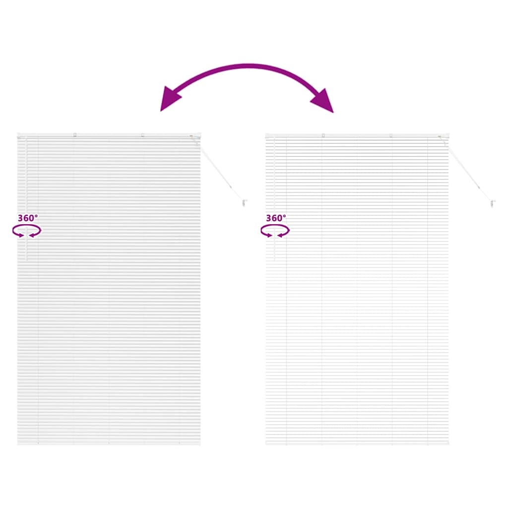 Persiana de Janela com cortinas Manual Branco Alumínio