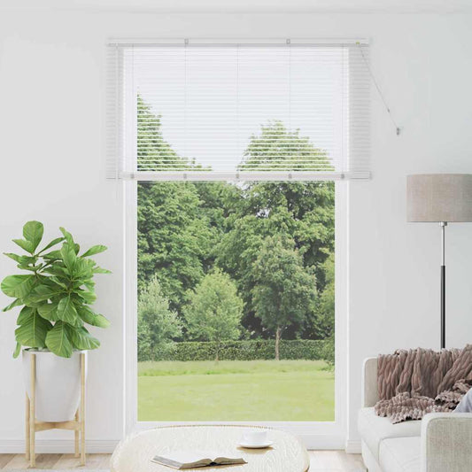 Persiana de Janela com cortinas Manual Branco Alumínio