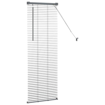 Persiana de Janela com cortinas Manual Cinzento escuro Alumínio