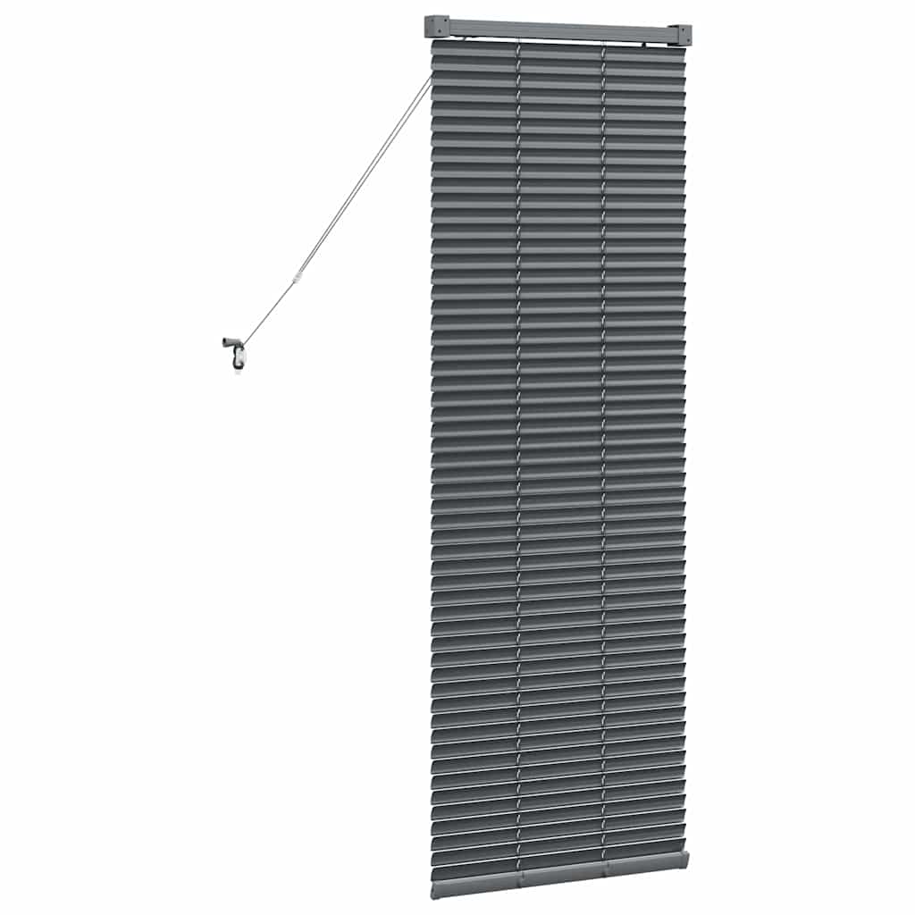 Persiana de Janela com cortinas Manual Cinzento escuro Alumínio