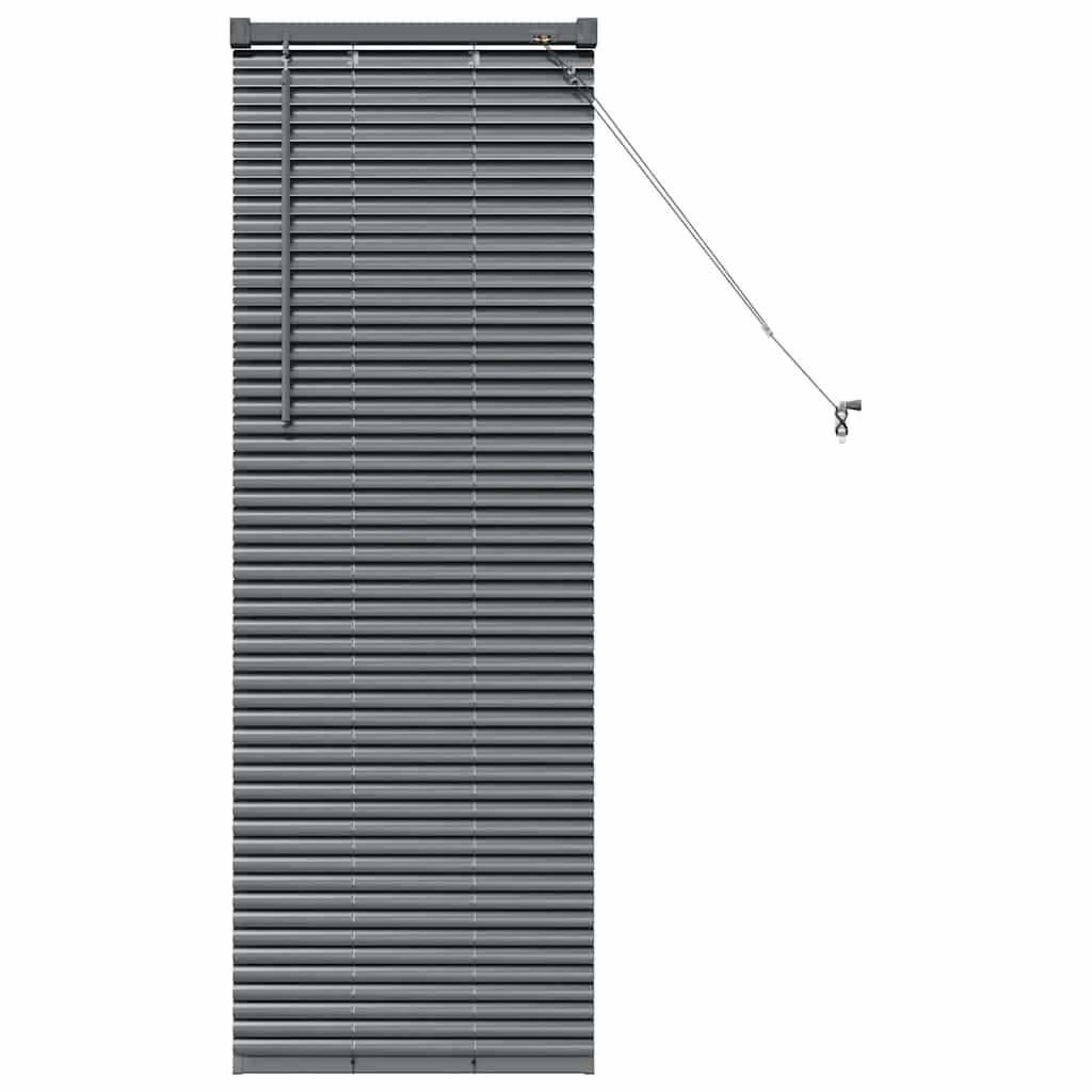 Persiana de Janela com cortinas Manual Cinzento escuro Alumínio