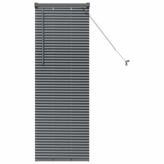 Persiana de Janela com cortinas Manual Cinzento escuro Alumínio