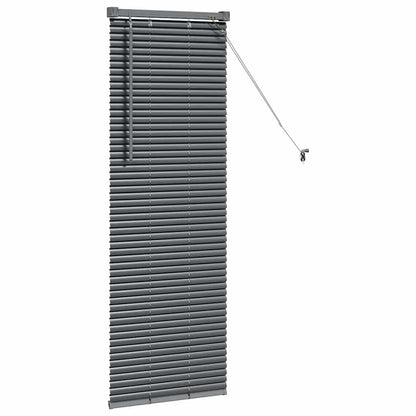 Persiana de Janela com cortinas Manual Cinzento escuro Alumínio