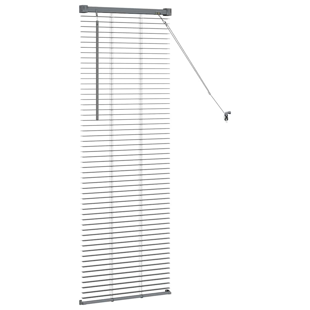 Persiana de Janela com cortinas Manual Cinzento escuro Alumínio