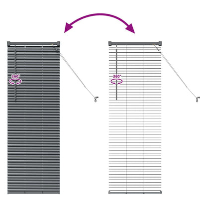 Persiana de Janela com cortinas Manual Cinzento escuro Alumínio
