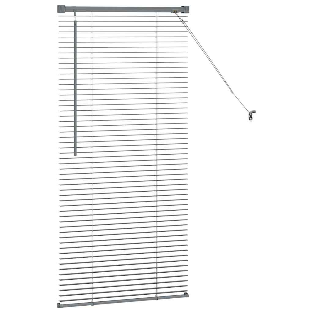 Persiana de Janela com cortinas Manual Cinzento escuro Alumínio