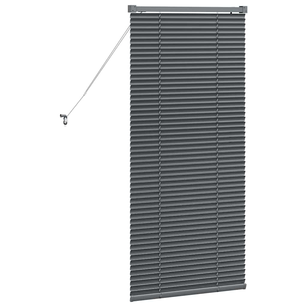 Persiana de Janela com cortinas Manual Cinzento escuro Alumínio