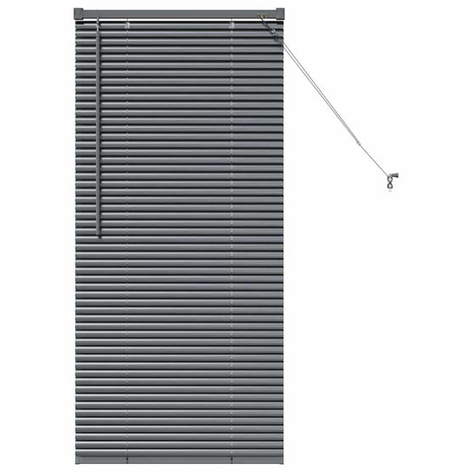 Persiana de Janela com cortinas Manual Cinzento escuro Alumínio