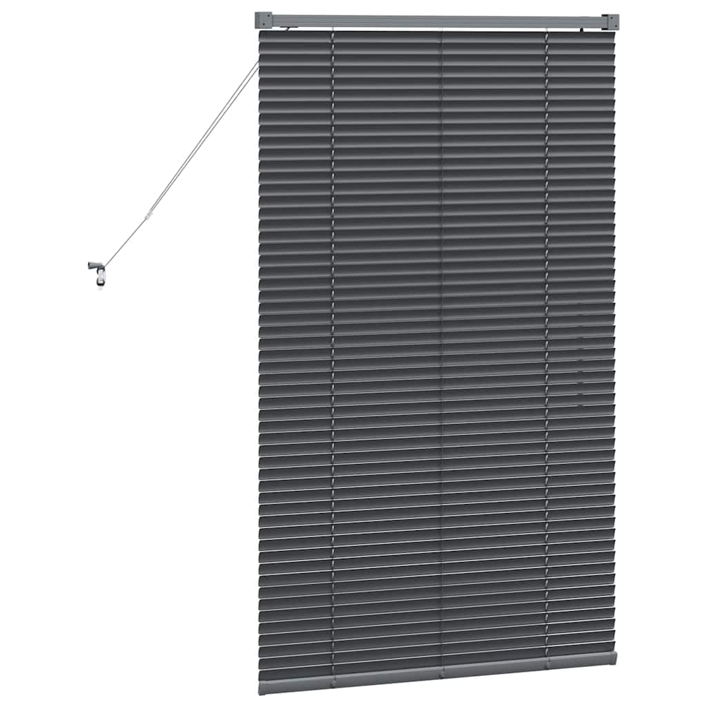Persiana de Janela com cortinas Manual Cinzento escuro Alumínio