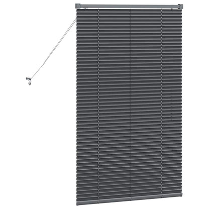 Persiana de Janela com cortinas Manual Cinzento escuro Alumínio