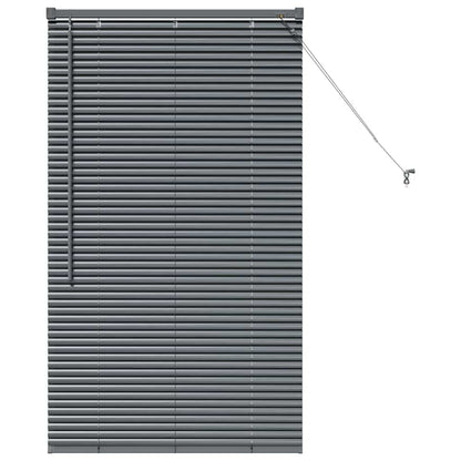 Persiana de Janela com cortinas Manual Cinzento escuro Alumínio