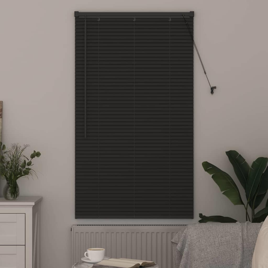 Persiana de Janela com cortinas Manual Cinzento escuro Alumínio